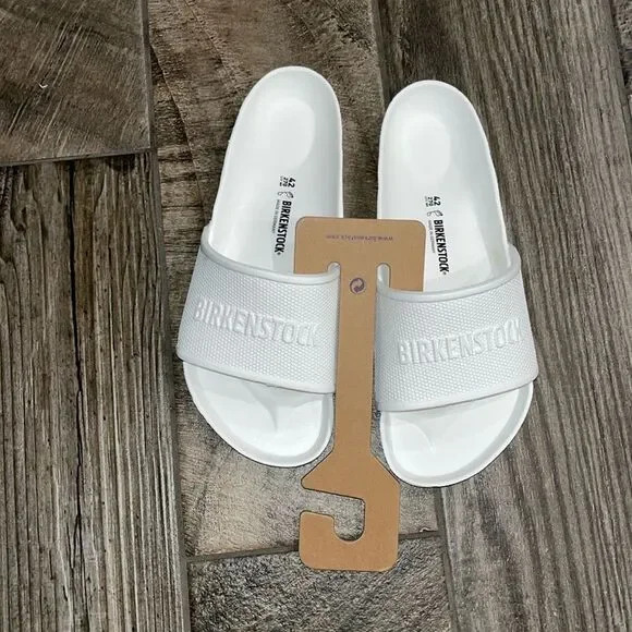 Nwt Birkenstocks unisex white slides - Picture 2 of 4